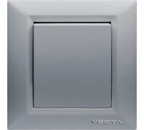 Набор Выключатель Рим Серебристый одноклавишный без рамки, 6 шт Metronex Electric FVK010115SRM-6