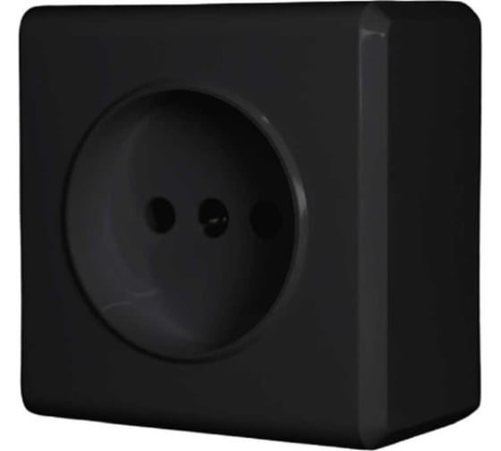 Набор Розетка Vesta Electric Vesta-Electric Mega BLACK одинарная с заземлением Mega, 9 шт FRZ00010106CMT-9