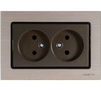Набор розетка Metronex Electric Mega Choco двойная с заземлением, 5 шт FRZ00070072TKR-5