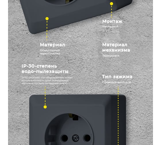 Набор Розетка Vesta Electric Vesta-Electric Mega Grafit одинарная с заземлением, 9 шт FRZ00030102GRA-9