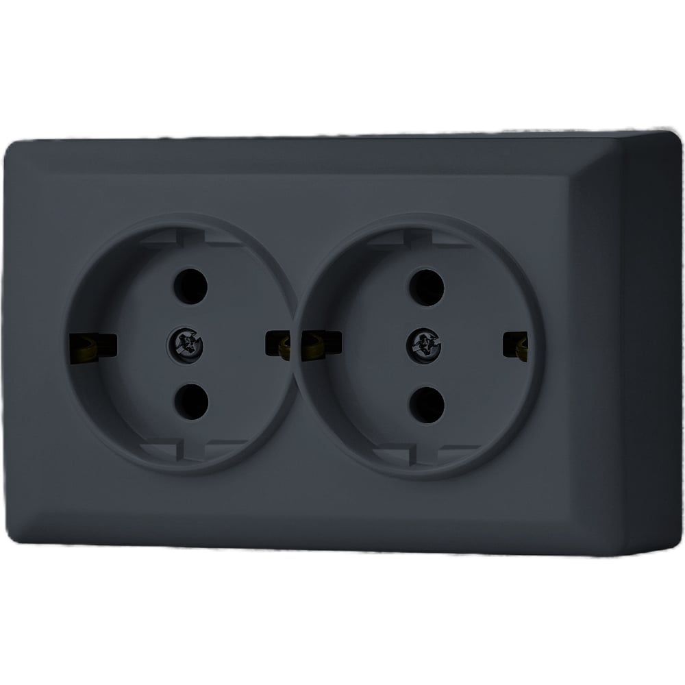 Набор Розетка Vesta Electric Vesta-Electric Mega Grafit двойная с ...
