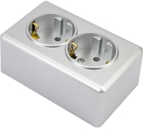 Набор розетка Metronex Electric Mega Silver двойная с заземлением, 5 шт FRZ00010222SRM-5