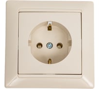 Розетка Bylectrica, 1-местная СУ с заземляющий контакт, серия СТИЛЬ, бежевый, бежевый РС16-306
