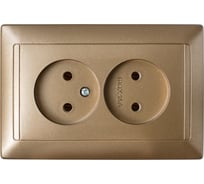 Розетка Bylectrica 2-местная СУ, серия СТИЛЬ, бронза, РС16-307 бронза