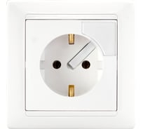 Розетка Bylectrica 1-местная СУ с заз.конт. с выталкивателем вилки, серия СТИЛЬ, белый, РС16-368