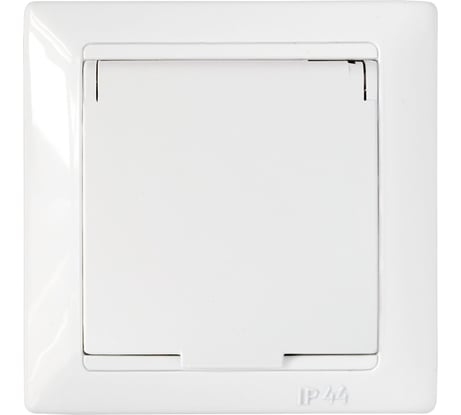 Розетка Bylectrica 1-местная СУ с заз.конт. IP44, серия СТИЛЬ, белый, РС16-312