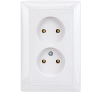 Розетка Bylectrica 2-местная СУ, серия СТИЛЬ, белый, РС16-307