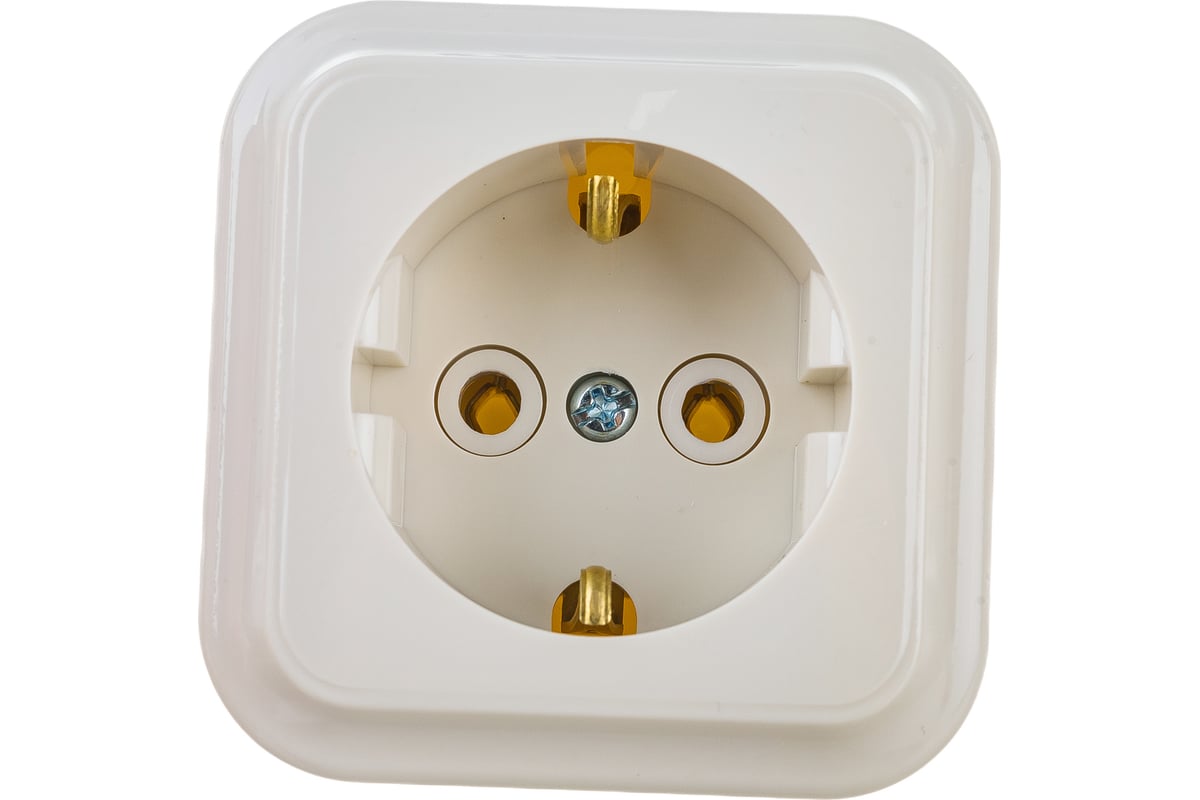 Розетка Bylectrica 1-местная ОУ с заз.конт., серия ПРАЛЕСКА, бежевый ...