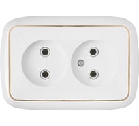 Розетка Bylectrica 2-местная СУ, серия ГАРМОНИЯ ЛЮКС, белый, РС16-262 з