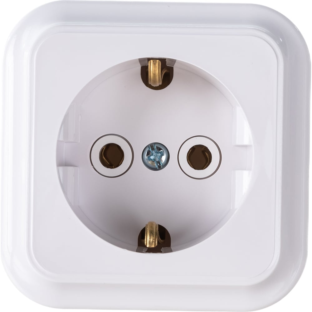 Розетка Bylectrica 1-местная ОУ с заз.конт., серия ПРАЛЕСКА, белый ...