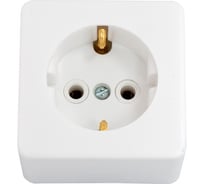 Розетка Bylectrica 1-местная ОУ с заз.конт. серия Прочие изделия, белый РА10-209