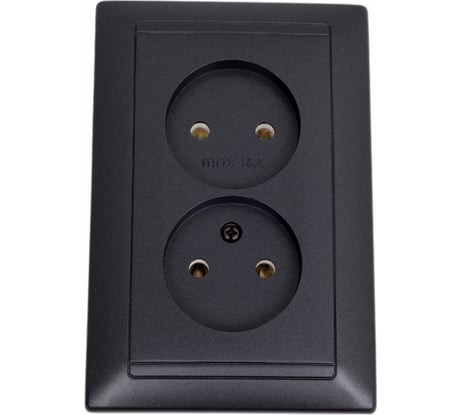 Розетка Bylectrica 2-местная СУ, серия СТИЛЬ, графит, РС16-307 графит
