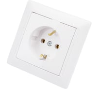 Розетка Bylectrica 1-местная СУ с заз.конт., серия СТИЛЬ, белый, РС16-306