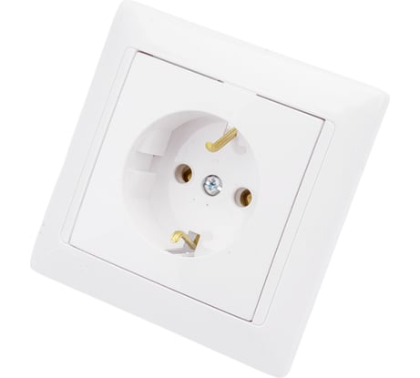 Розетка Bylectrica 1-местная СУ с заз.конт., серия СТИЛЬ, белый, РС16-306