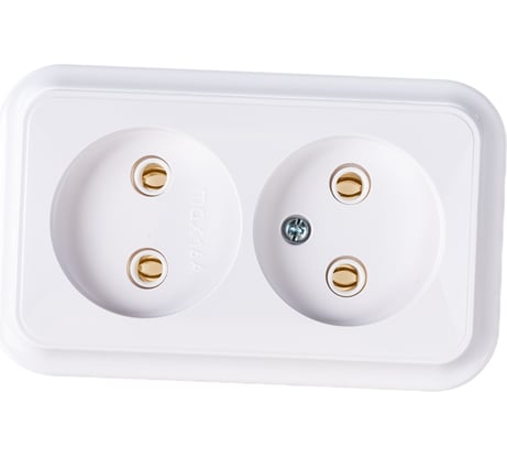 Розетка Bylectrica, 2-местная ОУ серия Пралеска, белый РА16-238