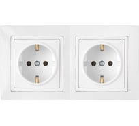 Розетка BYLECTRICA 2-местная СУ с заз.конт. на шинах, серия УЮТ, белый РС16-753