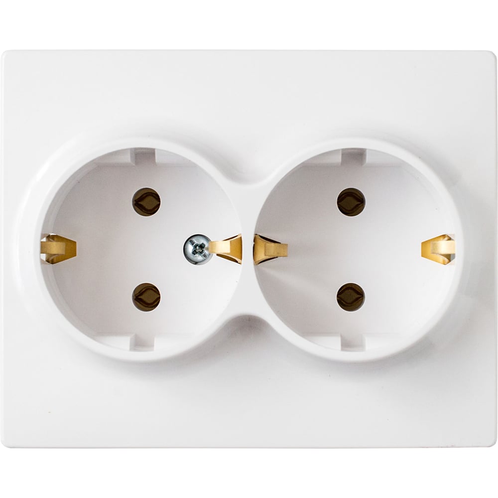 Розетка Bylectrica 2-местная СУ с заз.конт., серия МАСТЕР, белый, РС16 ...