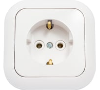 Розетка Bylectrica 1-местная СУ с заз.конт., серия ГАРМОНИЯ, белый, РС16-227