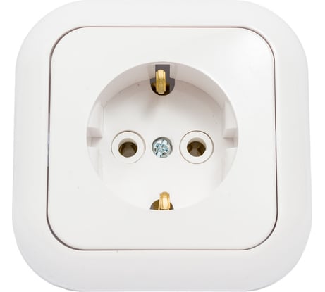 Розетка Bylectrica 1-местная СУ с заз.конт., серия ГАРМОНИЯ, белый, РС16-227