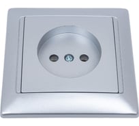 Розетка Bylectrica 1-местная СУ, серия СТИЛЬ, серебро, РС16-305 серебро