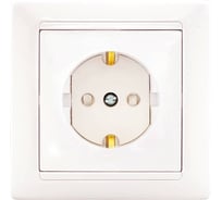 Розетка Bylectrica 1-местная СУ с заз.конт. со шторк., серия СТИЛЬ, бежевый, РС16-317 бежевый