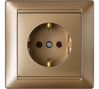 Розетка Bylectrica 1-местная СУ с заз.конт., серия СТИЛЬ, бронза, РС16-306 бронза