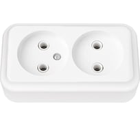 Розетка Bylectrica, 2-местная ОУ, серия ПРАЛЕСКА, белый РА16-260