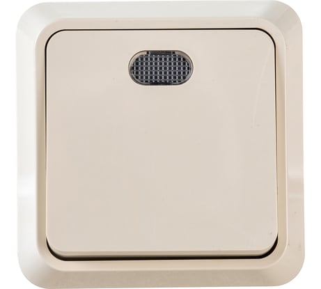 1-клавишный выключатель АБК-СИЛА с подсветкой 10А "АЛЬТАИР" слоновая кость 5400106