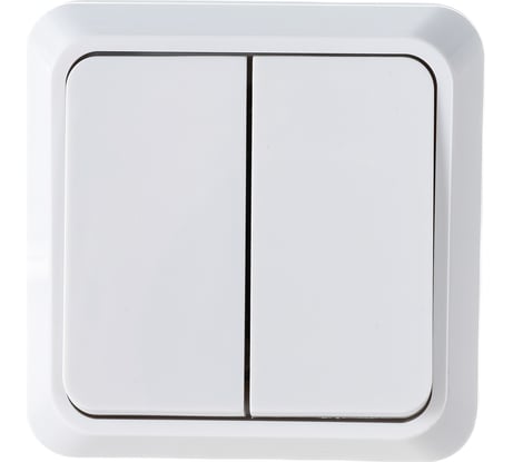2-клавишный выключатель АБК-СИЛА 10А "АЛЬТАИР" белый 5400201