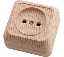 Одноместная розетка АБК-СИЛА с заземляющим контактом 16А 220В керамика "АЛЬТАИР" сосна 5400303