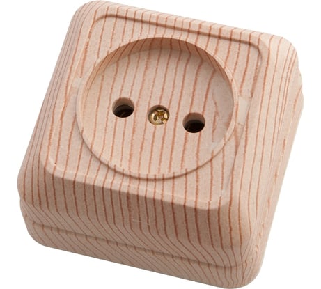 Одноместная розетка АБК-СИЛА с заземляющим контактом 16А 220В керамика "АЛЬТАИР" сосна 5400303