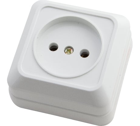 Одноместная розетка АБК-СИЛА без заземляющего контакта 16А 220В керамика "АЛЬТАИР" белая 5400301