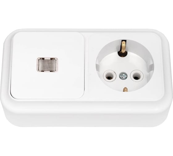 Блок Bylectrica 1 выключатель + розетка с заземляющим контактом ОУ с ...