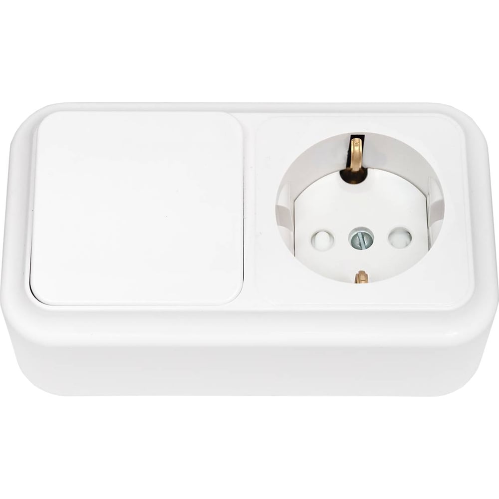 Блок Bylectrica 1 выключатель + розетка с заземляющим контактом ОУ со ...