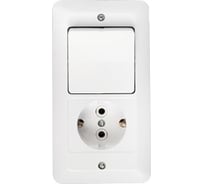 Блок Bylectrica 1 выключатель + розетка, скрытой установки, серия ПАРИТЕТ, цвет белый, В-РЦ-647