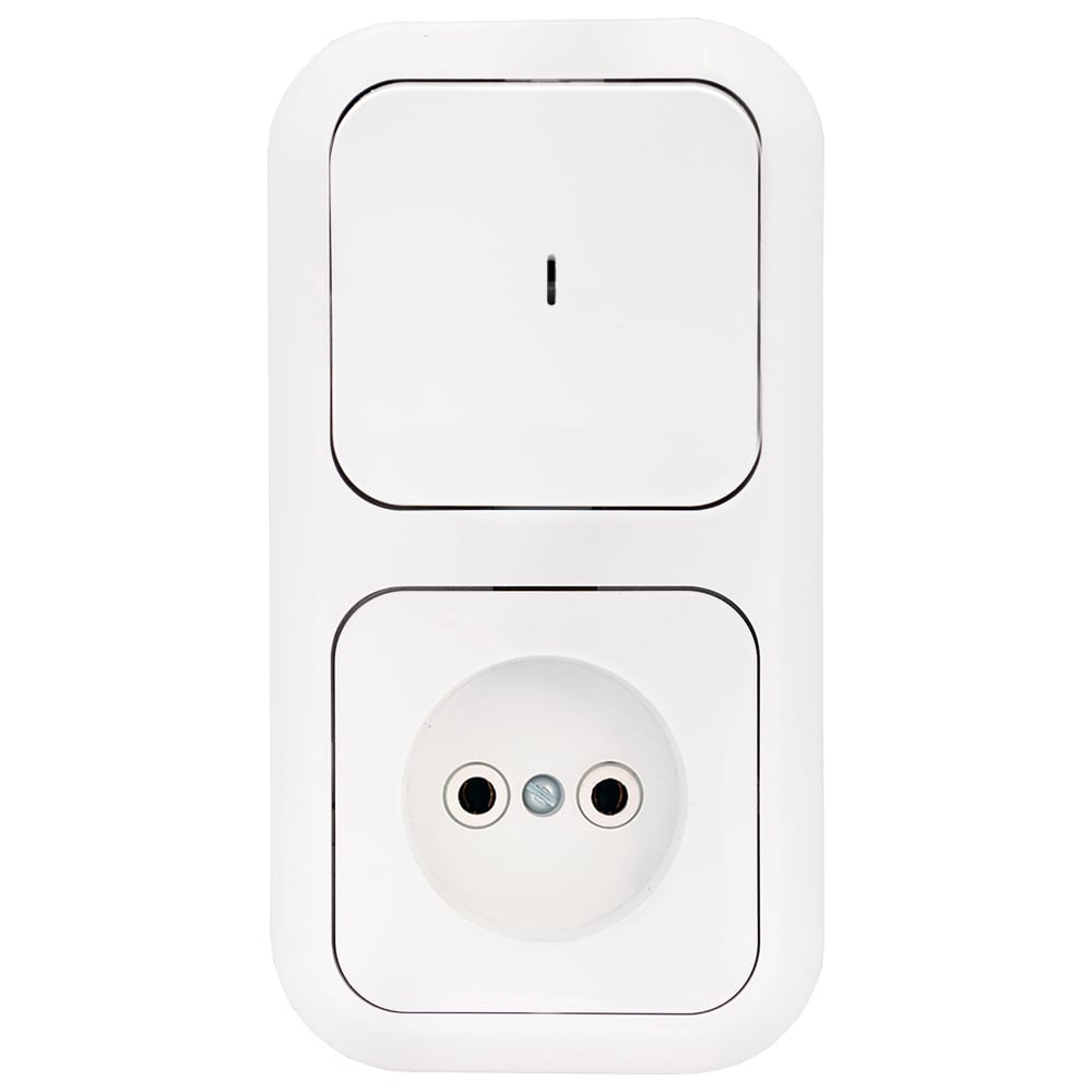 Блок 1 выключатель + розетка Bylectrica скрытой установки с подсветкой ...