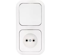 Блок Bylectrica 1 выключатель + розетка скрытой установки, серия ГАРМОНИЯ, белый, В-РЦ-539