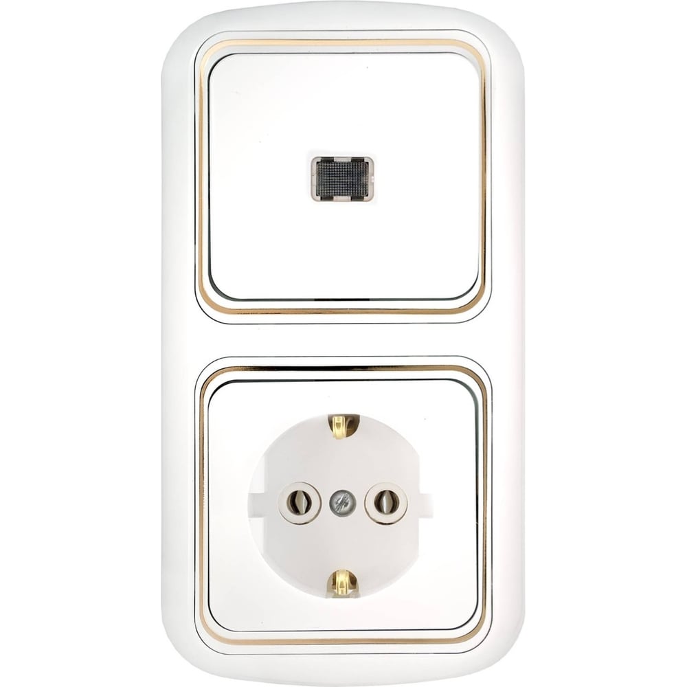 Блок Bylectrica 1 выключатель + розетка с заземляющим контактом скрытой ...