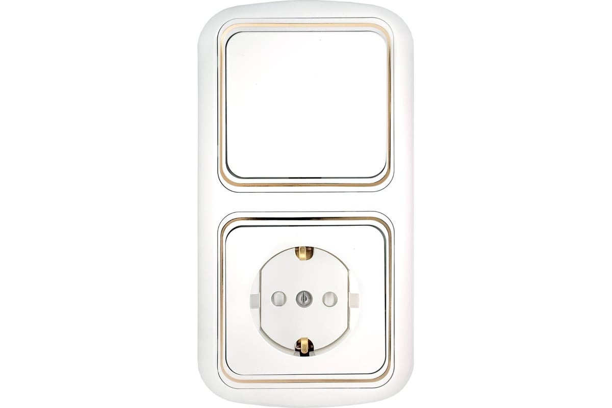 Блок Bylectrica 1 выключатель + розетка с заземляющим контактом скрытой ...