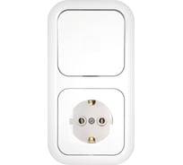 Блок Bylectrica 1 выключатель + розетка с заземляющим контактом скрытой установки, серия ГАРМОНИЯ, белый, В-РЦ-501