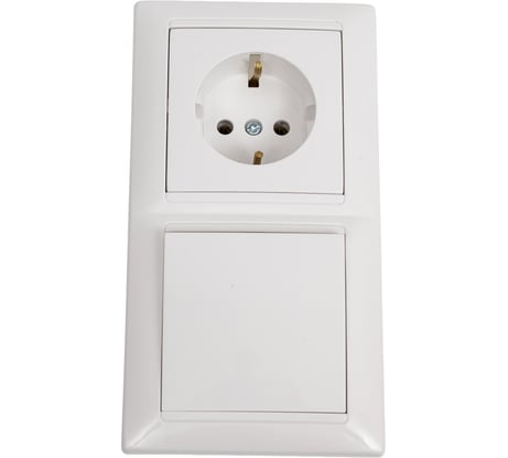 Блок Bylectrica 1 выключатель + розетка с заземляющим контактом СУ, серия СТИЛЬ, белый, В-РЦ-691