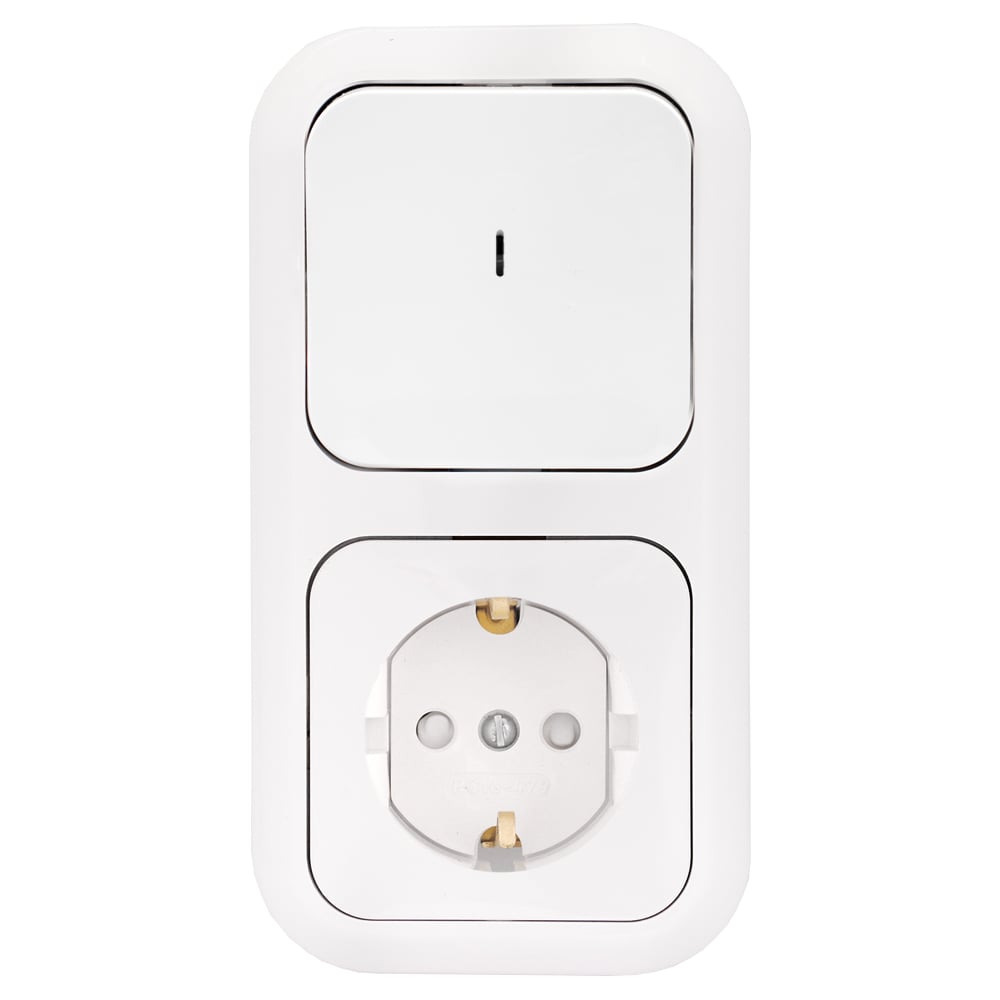 Блок Bylectrica 1 выключатель + розетка с заземляющим контактом со ...