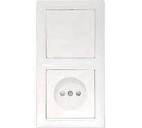 Блок Bylectrica 1 выключатель + розетка со шторкой скрытой установки, серия СТИЛЬ, белый, В-РЦ-707