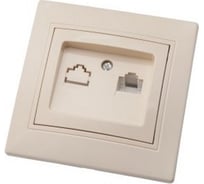 Телефонная  розетка АБК-СИЛА "ПАНДОРА" слоновая кость 5401702