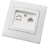 Телефонная розетка АБК-СИЛА "ПАНДОРА" белая 5401701