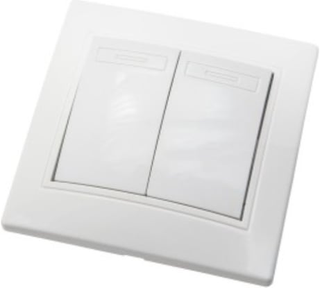 2-клавишный выключатель АБК-СИЛА 10А "ПАНДОРА" белый 5401201
