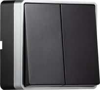 Выключатель 2-клавишный Smartbuy 10А черный Сириус SBE-07b-10-SW2-0