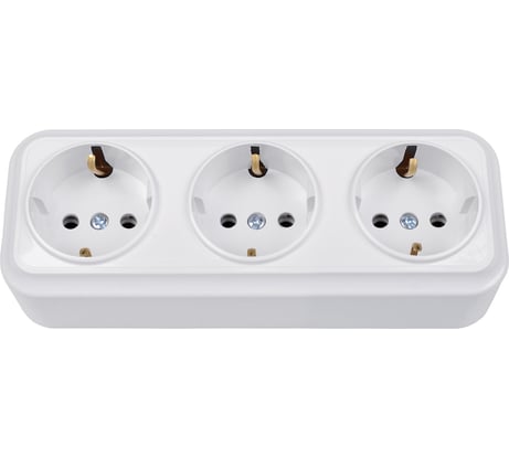 Розетка Bylectrica 3-местная ОУ с заз.конт., серия ВАРИАНТ, белый, РА16-0162