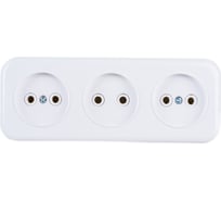 Розетка Bylectrica 3-местная ОУ серия Прочие изделия, белый, РА16-244