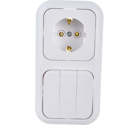 Блок Bylectrica 3 выключателя + розетка с заземляющим контактом СУ, серия ГАРМОНИЯ, белый, 3В-РЦ-663